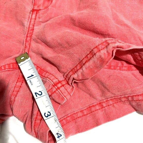J.Crew Womens Red Linen-Cotton Blend Shorts Size 2 With Pockets And Button Closu - Picture 6 of 7